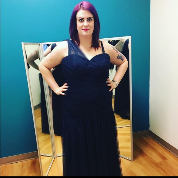 White by Vera Wang Size 20 Dark Navy Blue Dress - Picture 1 of 7